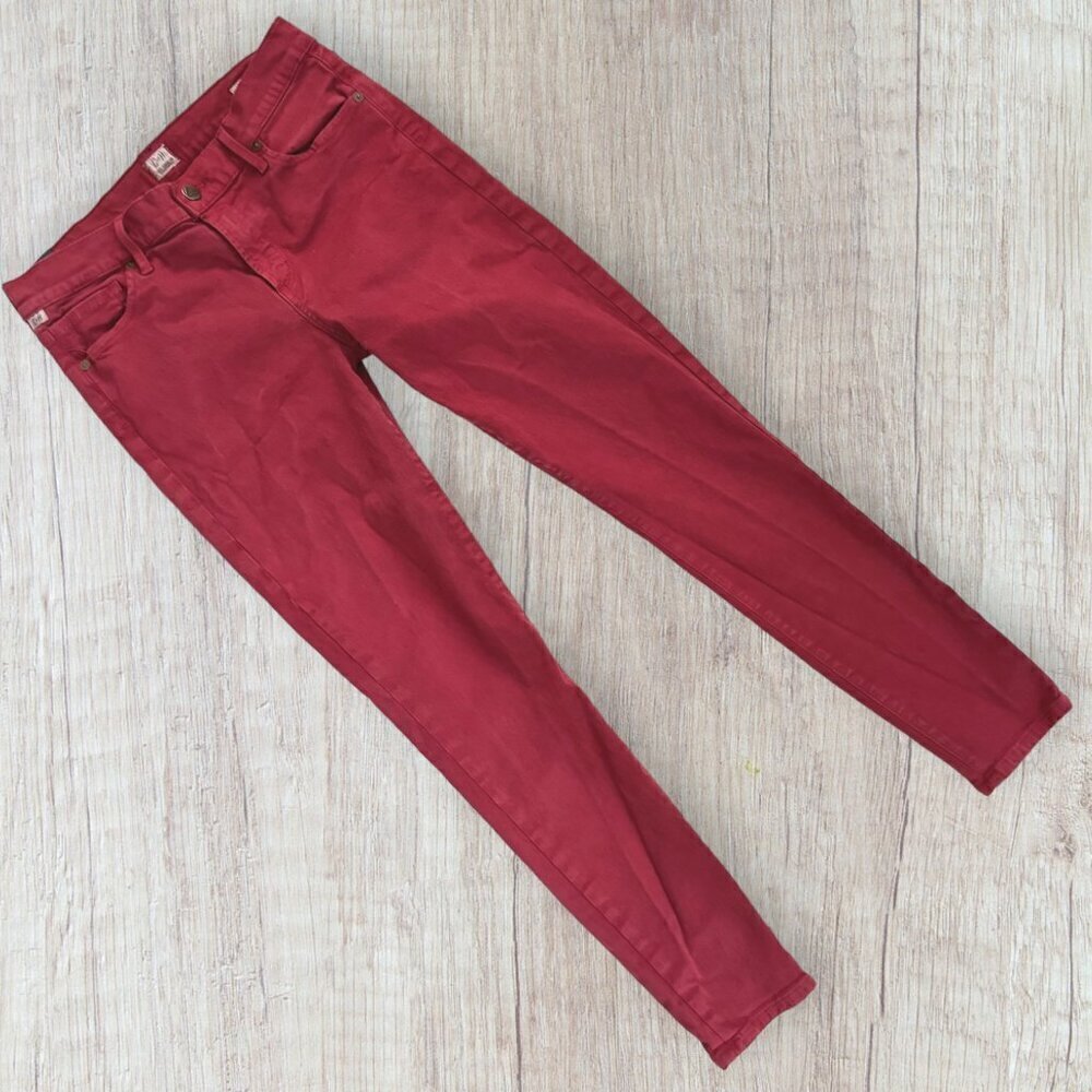 CITIZENS OF HUMANITY Red Thompson Medium Mid Rise Cropped Ankle Skinny Pants 28